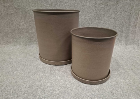 Plant pots with saucers - DBKD Plant Pot Large, brown, two sizes