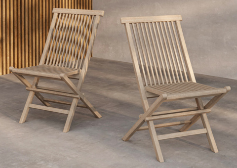 KENYAMatstolar 2-Pack TEAK Vitputsad. Finns i paket VENTURE HOME