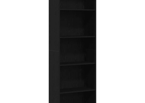 Bookshelf black oak 60x30x189 cm engineered wood