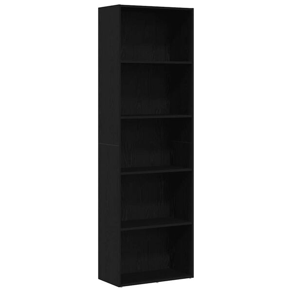 1585113-1 Bokhylla svart ek 60x30x189 cm konstruerat trä