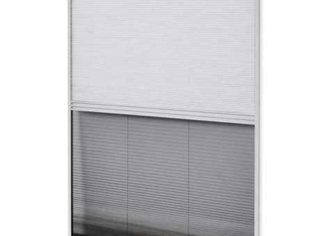 Pleated insect screen with blinds for windows 80x120 cm aluminum. In carton not checked