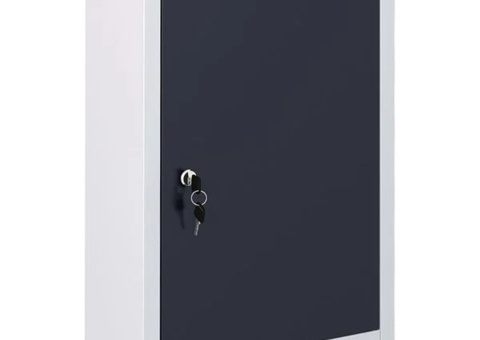 Wall mounted tool cabinet industrial style metal grey and black. Comes in carton not checked