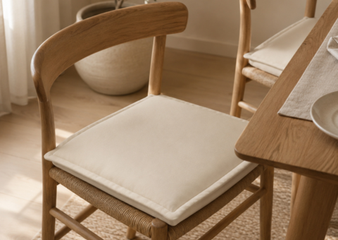 Garden seat cushions 4 pcs cream white 45x45x2 cm square