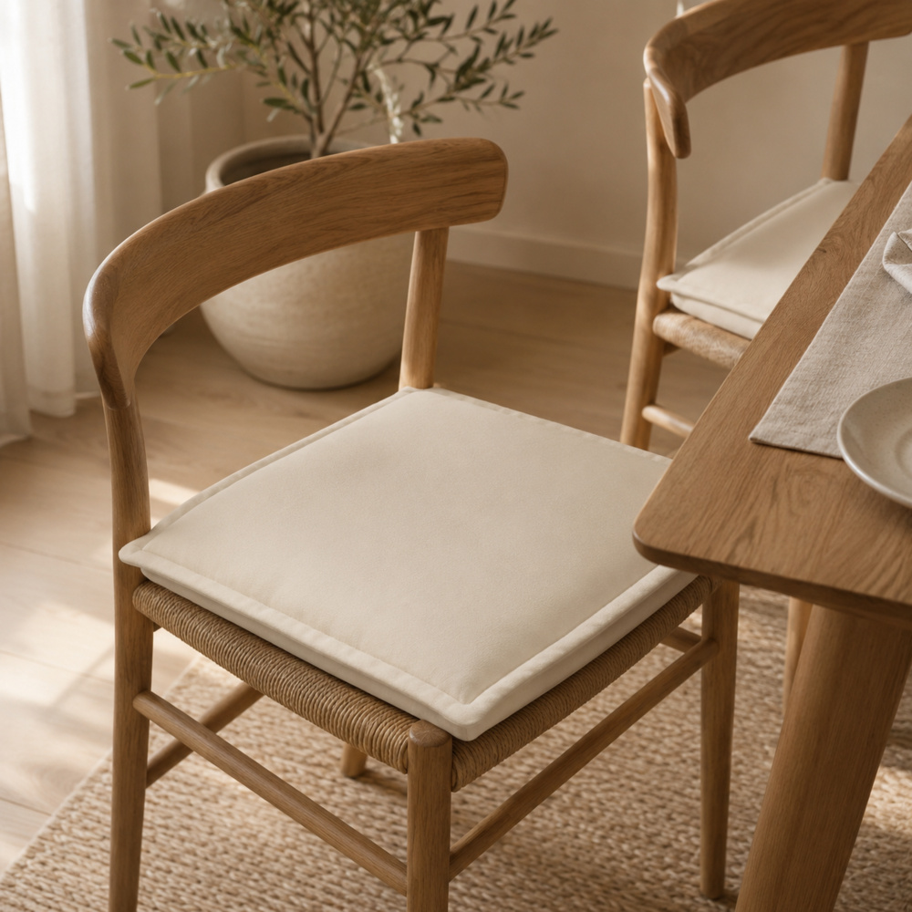 1585144-1 Sittdynor för trädgården 4 st gräddvit 45x45x2 cm fyrkantig