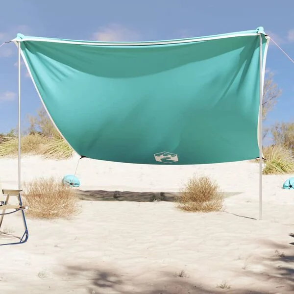 1585149-1 Strandskydd med sandpåsar grön 304x300 cm. Finns i paket ej kontrollerat