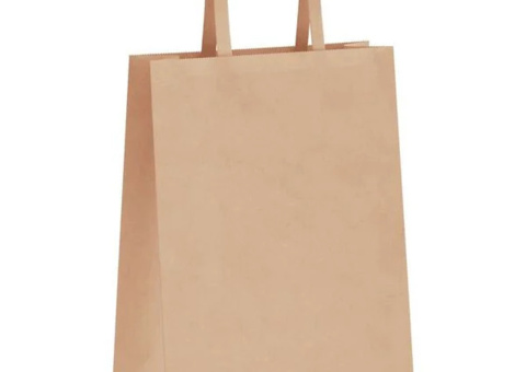 Paper bags 250 pcs with handle brown 21x11x28 cm