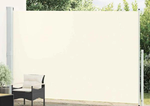Infällbar sidomarkis 220x514 cm gräddvit. Finns i kartong ej kontrollerat