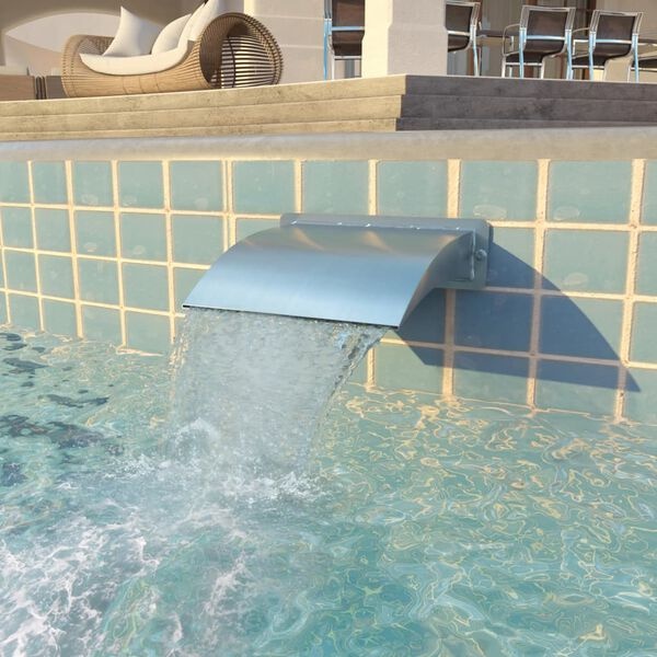 1585157-1 Pool fountain stainless steel 30x9x26 cm silver