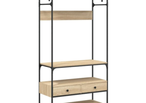 Garderob med lådor sonoma-ek 89x39x184,5 cm konstruerat trä. Obs klädstång saknas