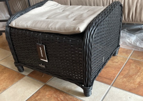 DeNoord fotpall med dyna 53x49x34 cm