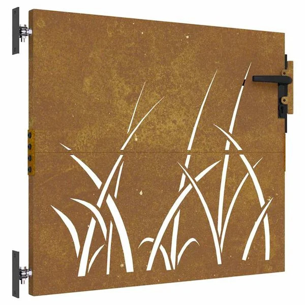 1585785-1 Trädgårdsgrind 85x75 cm cortenstål gräsdesign