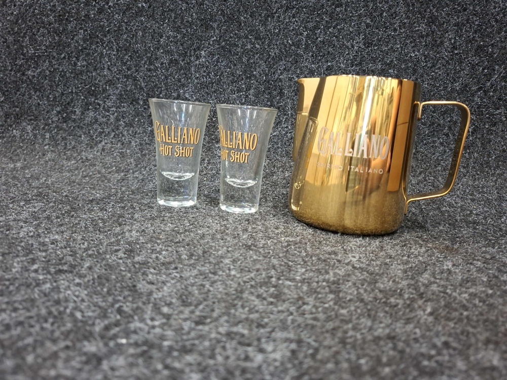 1585707-1 Assortment of Galliano shot glasses and pitchers