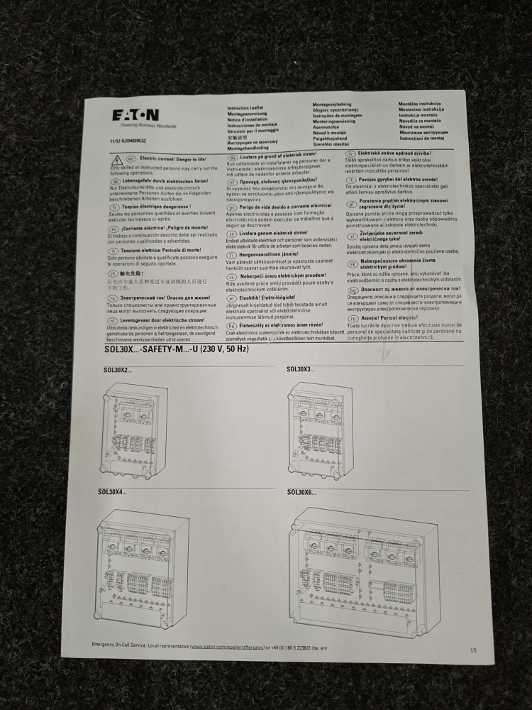 1585872-2 Brandskyddsbrytare för solcellssystem Eaton SOL30X4-SAFETY-MC4-U