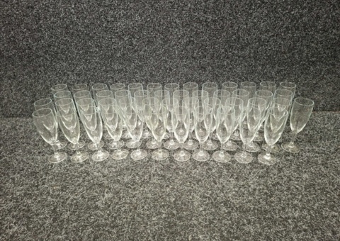 49 champagne glasses