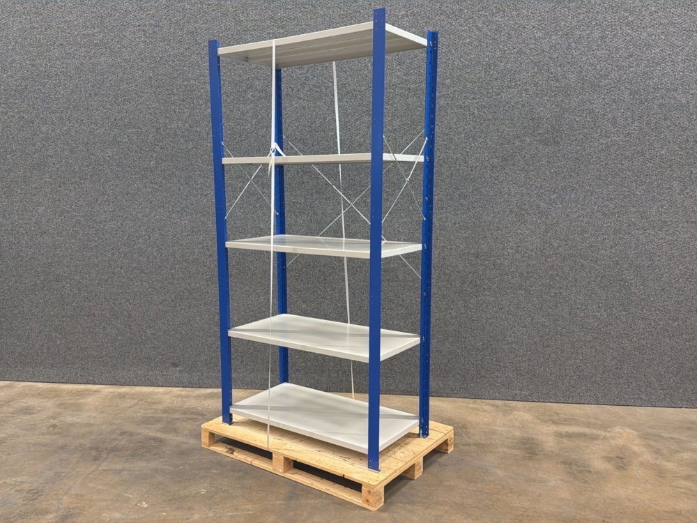 1585933-2 Shelving unit MIX Basic section, 2100x1365x500 mm, blue, light grey shelves