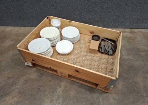 Assortment of plates, glasses etc.