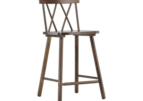 Bar chairs, 2 pcs - Mollöström, mocha, cross back