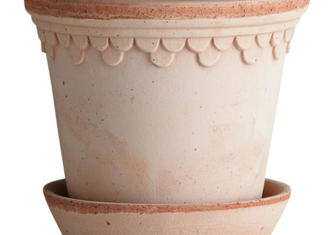 Plant pots with saucers, 3 pcs - Bergs Potter Københavner, pink Ø21 cm