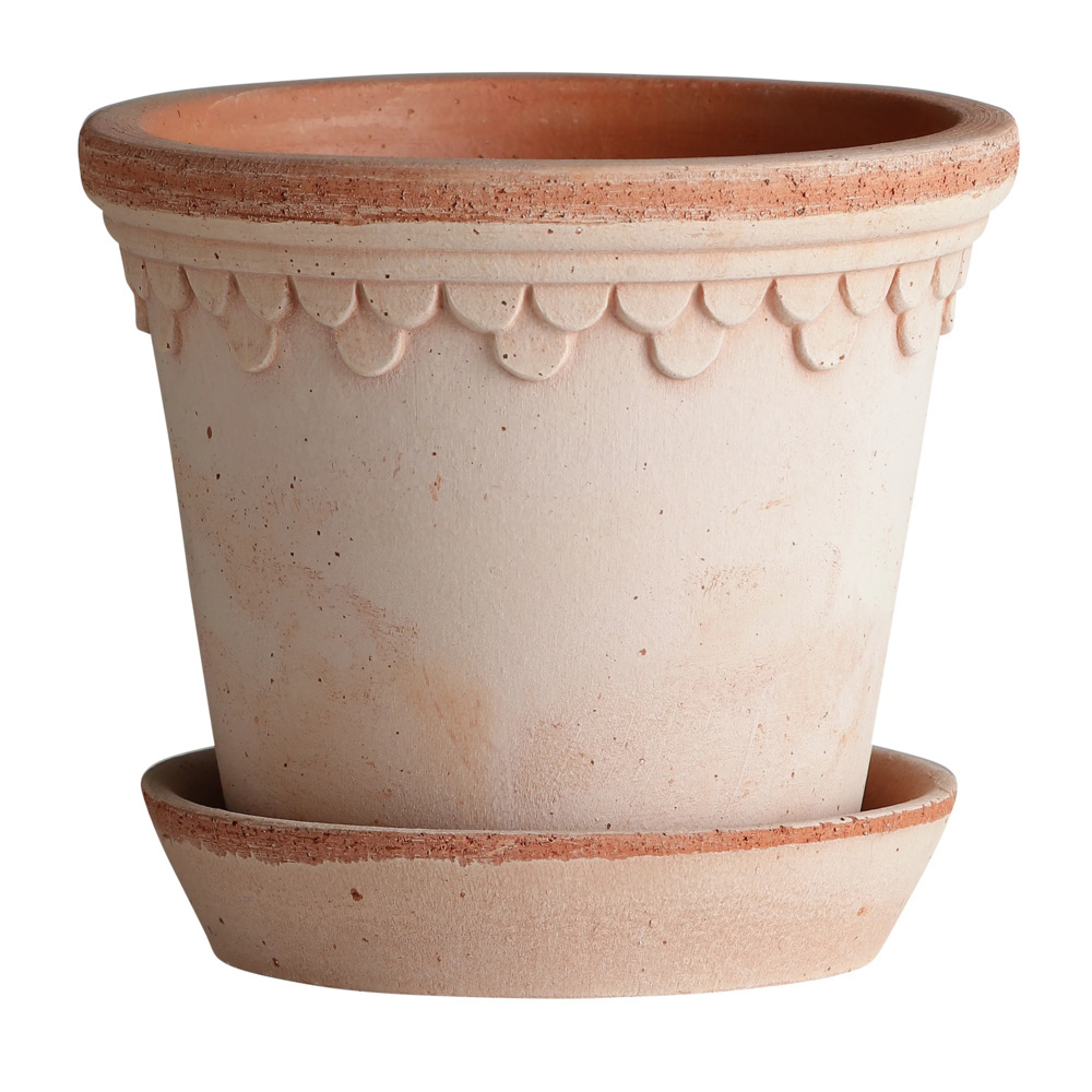 1584898-1 Plant pots with saucers, 3 pcs - Bergs Potter Københavner, pink Ø21 cm