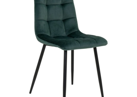 Chairs, 2 pcs - House Nordic Middelfart, dark green velvet and black steel legs