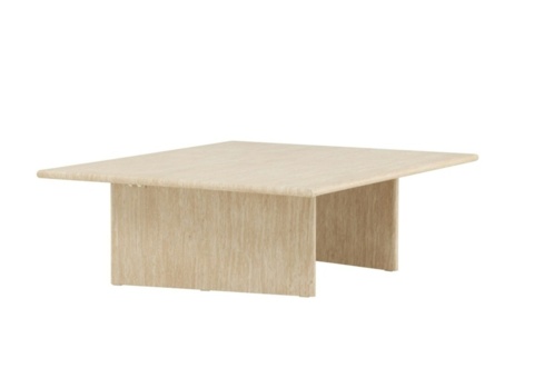 Coffee table, 1 pc - Vind Skagen, beige travertine look 120 × 100 cm