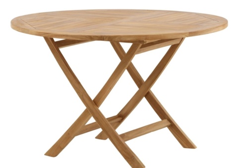 Outdoor table, 1 pc - Venture Home Kenya, round natural-coloured teak Ø120 cm