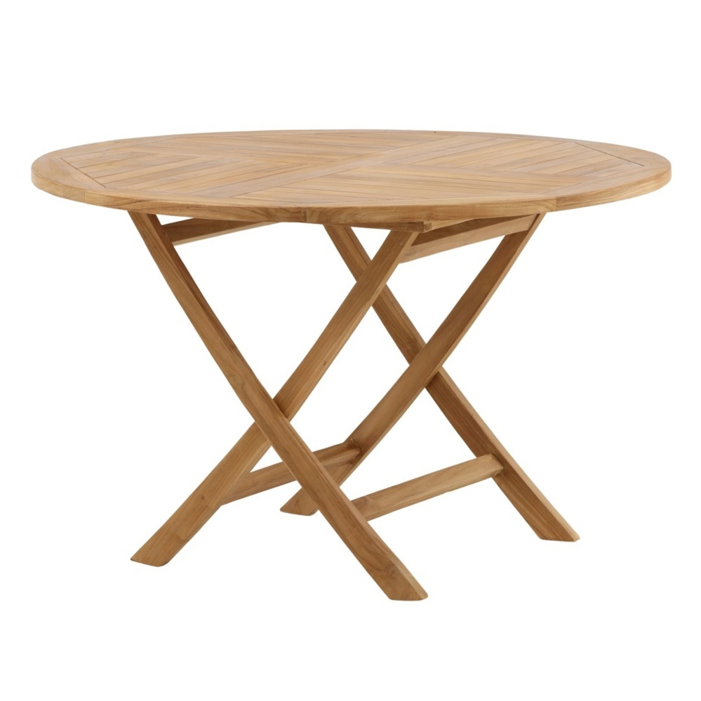 1584908-1 Outdoor table, 1 pc - Venture Home Kenya, round natural-coloured teak Ø120 cm