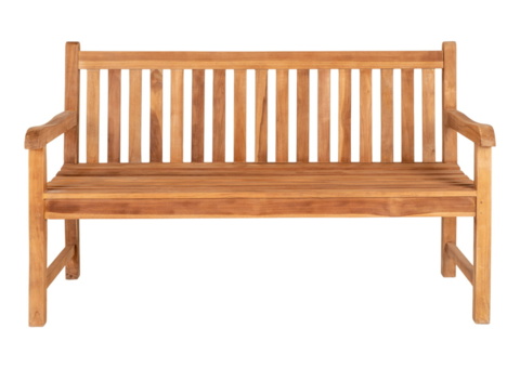 Bench, 1 pc - House Nordic Cabo, natural-coloured teak with armrests