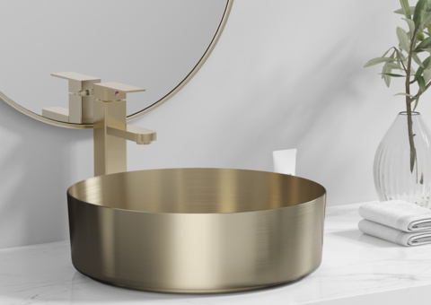 Tvättställ - Bathlife Juvel, borstad guld