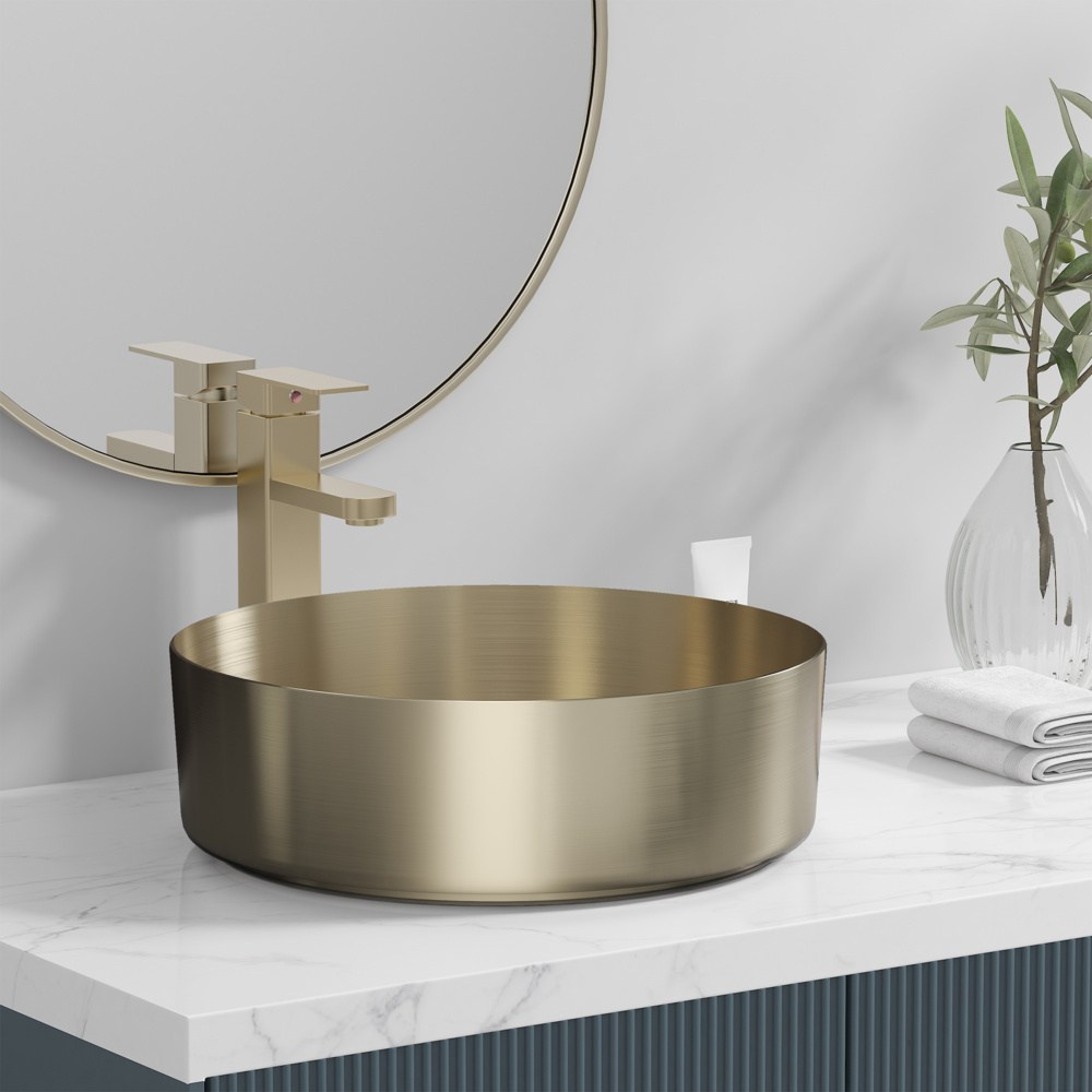 1586001-1 Tvättställ - Bathlife Juvel, borstad guld
