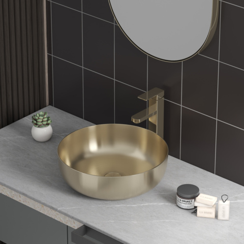 1586018-1 Tvättställ - Bathlife Klenod, borstad guld