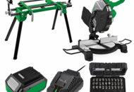 1587305 Kap- och gersåg med sågbord - Voltgear Plus, 20 V, batteri, laddare och bitsset