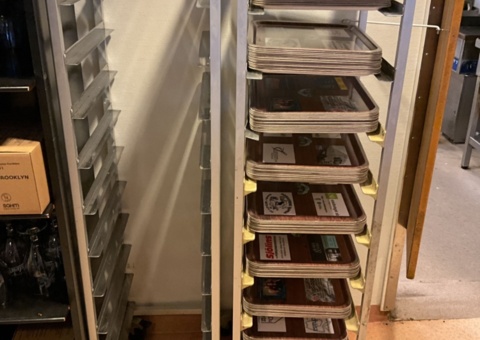 2 pcs. Tray trolleys with approx. 200