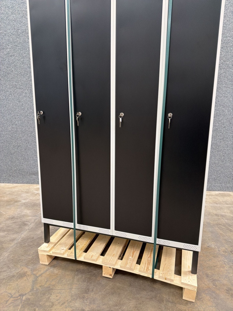 1585941-2 Klädskåp CLASSIC 4 sektioner, 1940x1200x550 mm, svart