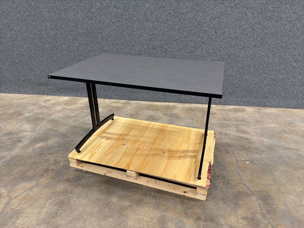 1585946-2 Table 1200x800 mm, dark grey linoleum, black