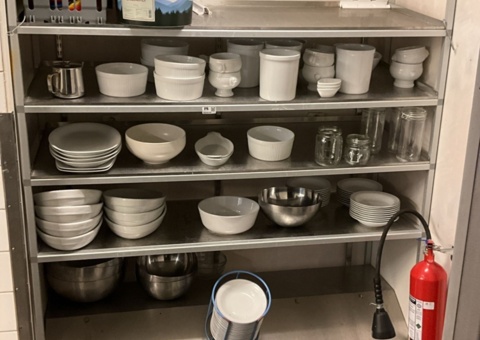 Countertop shelf with miscellaneous items