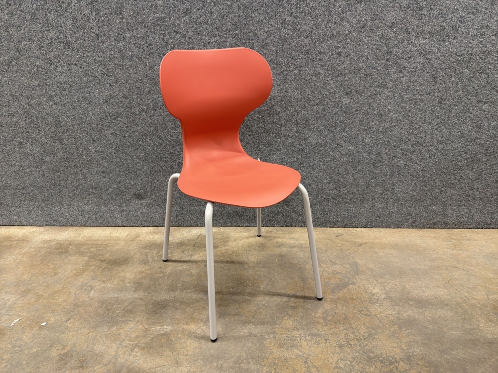 1585951-2 6 pcs Chairs BRIAN Leg stand, silver/red