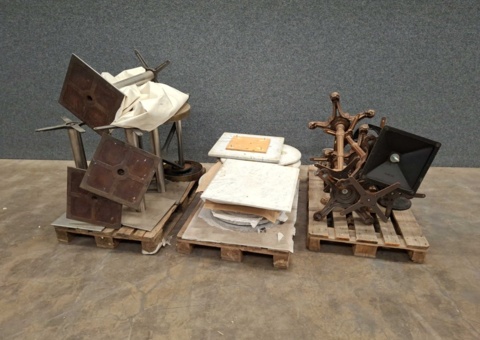 Assortment of table tops and stands