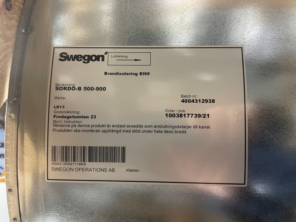 1587435-2 Silencer, Swegon SORDO-B 500-900