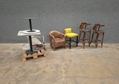 Bar stools and tables