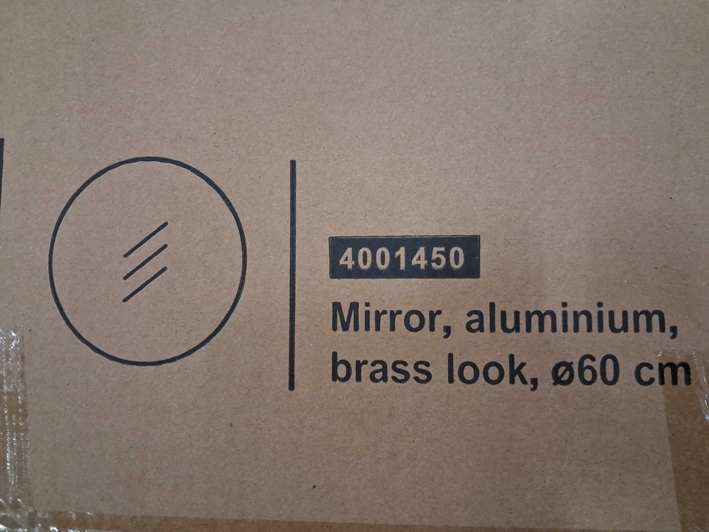 1584927-2 Mirrors, 2 pcs - House Nordic Madrid, brass look, Ø60 cm