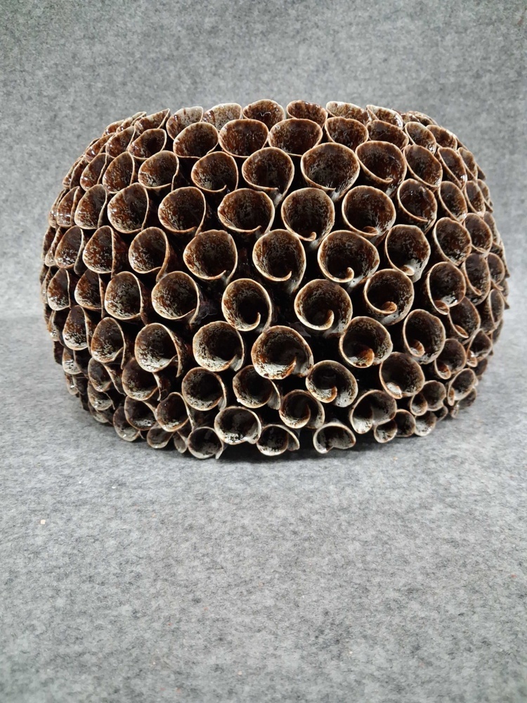 1584929-1 Vase, 1 pc - Mogihome Shelly, brown glazed ceramic, Ø28 cm