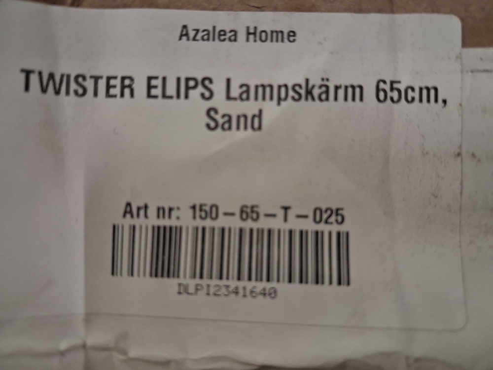 1584931-2 Lampshade, 1 pc - Hallbergs Twister Elips, sand-coloured stretch fabric, Ø65 cm