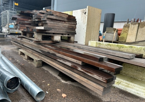 Lot of lumber and baseboards