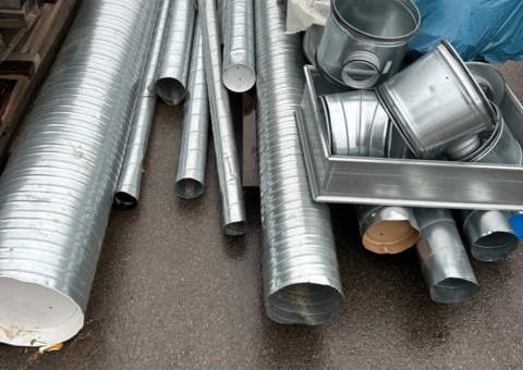 Lot with plumbing and ventilation materials