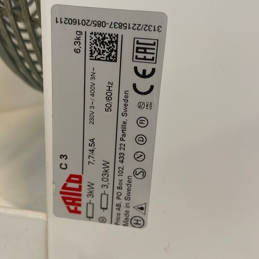 1587605-2 Frico C3 fan heaters – 3 kW, 2 pcs.