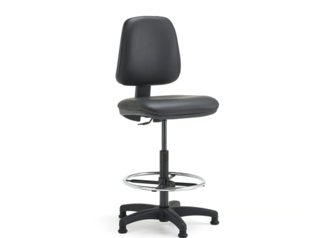 Work chair / Workshop chair DARWIN High, artificial leather, black