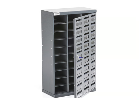 Mobile daycare PAUSE 30 compartments, cylinder lock, dark gray