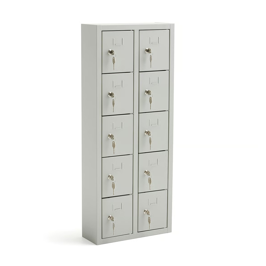 1587573-1 Värdefackskåp MULTICUBE 10 fack, 1008x412x150 mm, ljusgrå