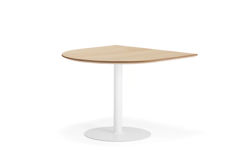 Table METRIC Halvoval, 1000x1000x720 mm, white/oak